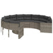 Tuinbank met kussens rond poly rattan grijs