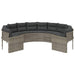 Tuinbank met kussens rond poly rattan grijs