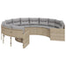 Tuinbank met kussens rond poly rattan beige