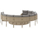 Tuinbank met kussens rond poly rattan beige