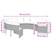 Tuinbank met kussens rond poly rattan beige