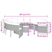 Tuinbank met tafel en kussens rond poly rattan zwart
