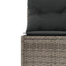 Tuinbank met tafel en kussens rond poly rattan grijs