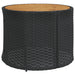 Tuinbank met tafel en kussens rond poly rattan zwart