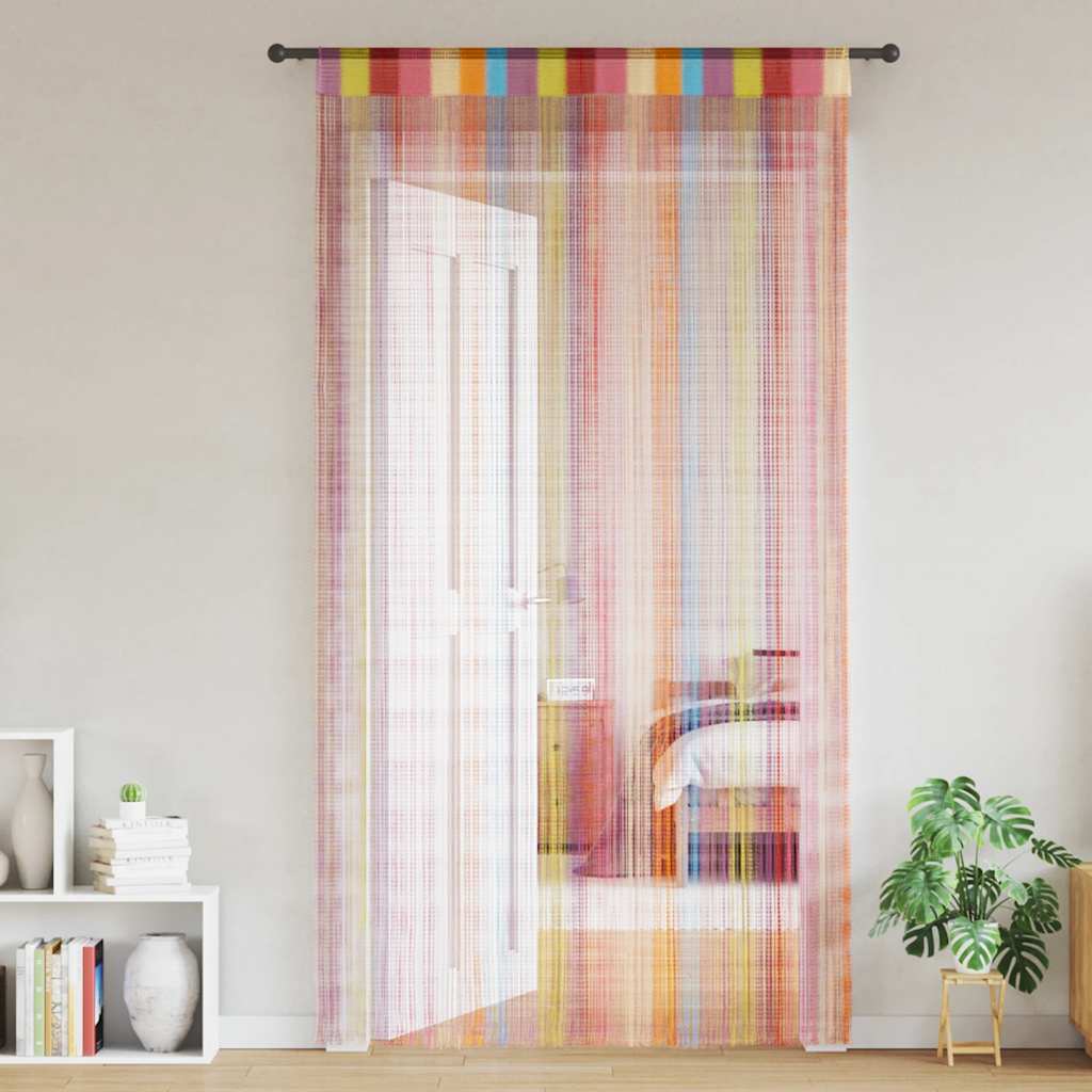 Koordgordijnen 2 st Veelkleurig 100x250 cm