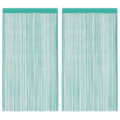 Koordgordijnen 2 st turkoois 100x250 cm
