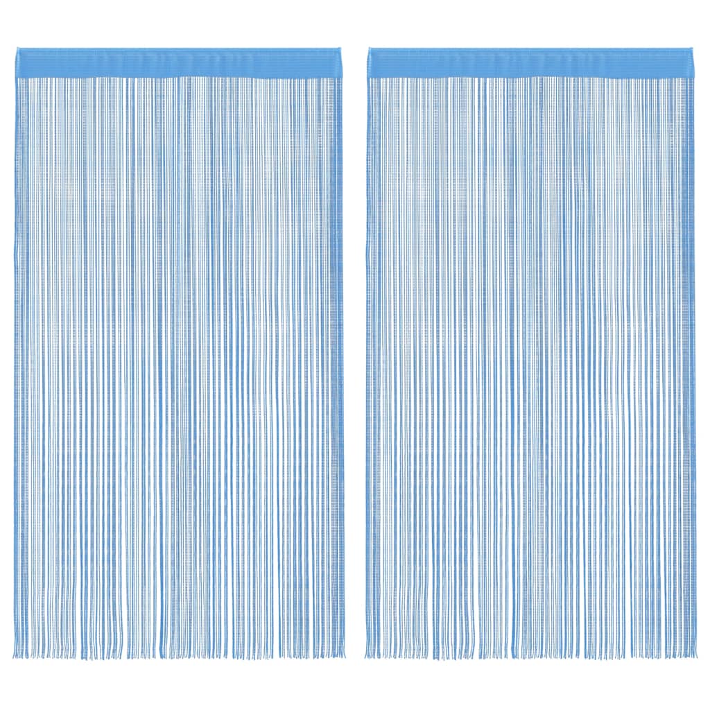 Koordgordijnen 2 st 140x250 cm lichtblauw