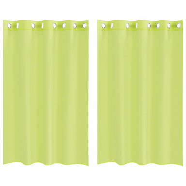 Gordijnen voile met doorvoertules 2 st 140x175 cm appelgroen