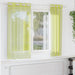 Gordijnen voile met doorvoertules 2 st 140x175 cm appelgroen