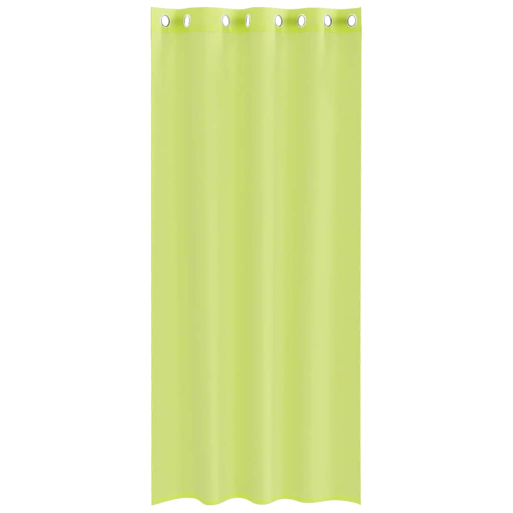 Gordijnen voile met doorvoertules 2 st 140x225 cm appelgroen