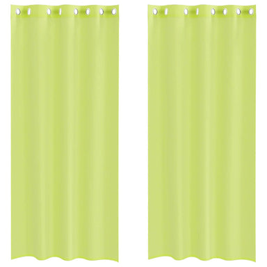 Gordijnen voile met doorvoertules 2 st 140x245 cm appelgroen