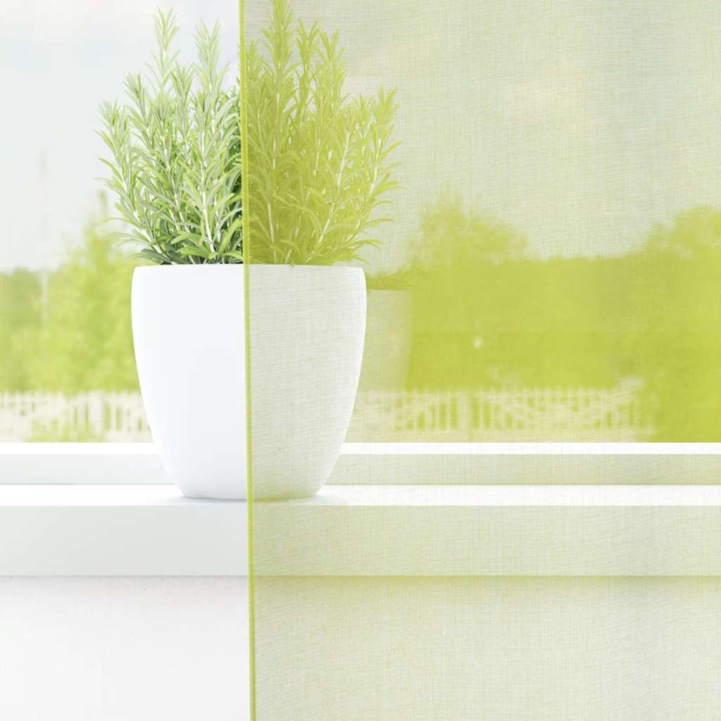 Gordijnen voile met doorvoertules 2 st 140x245 cm appelgroen