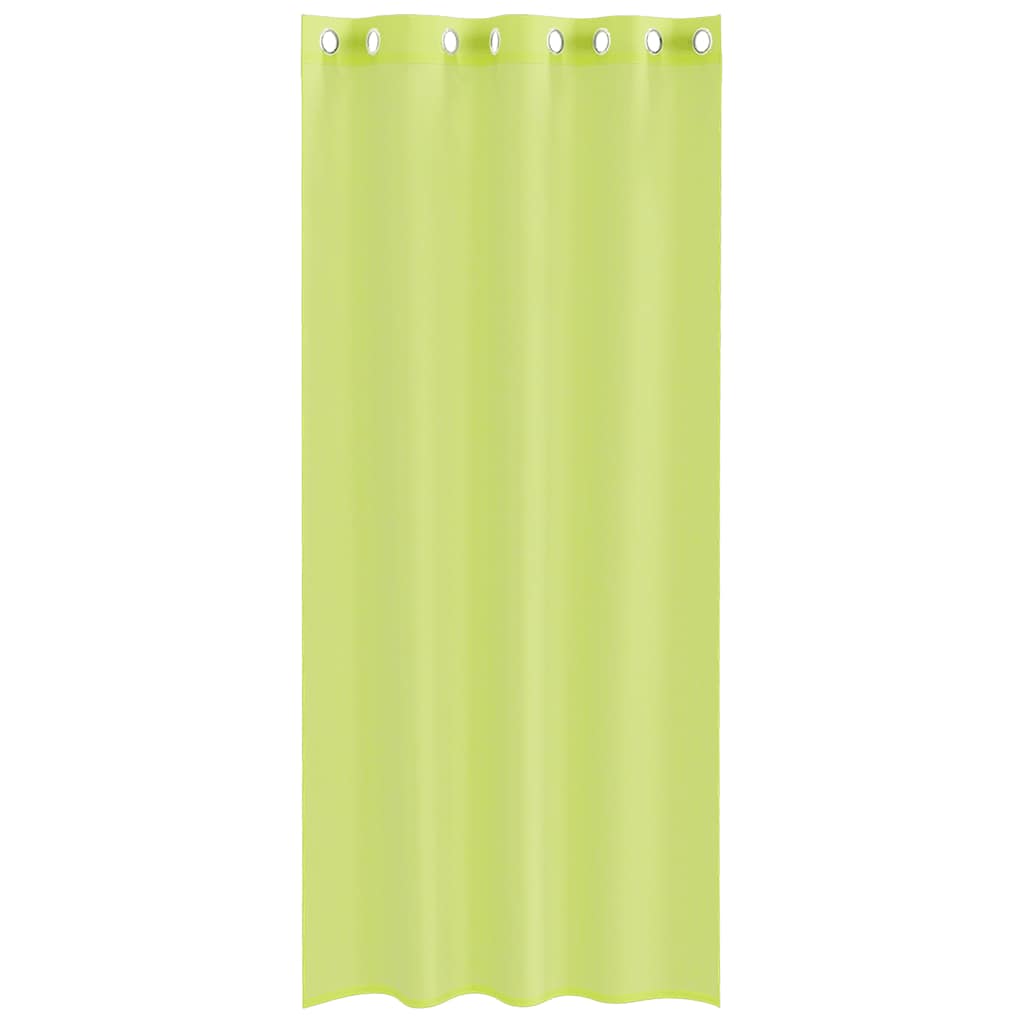 Gordijnen voile met doorvoertules 2 st 140x245 cm appelgroen