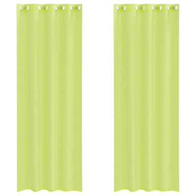 Gordijnen Voile met doorvoertules 2 st 140x260 cm appelgroen