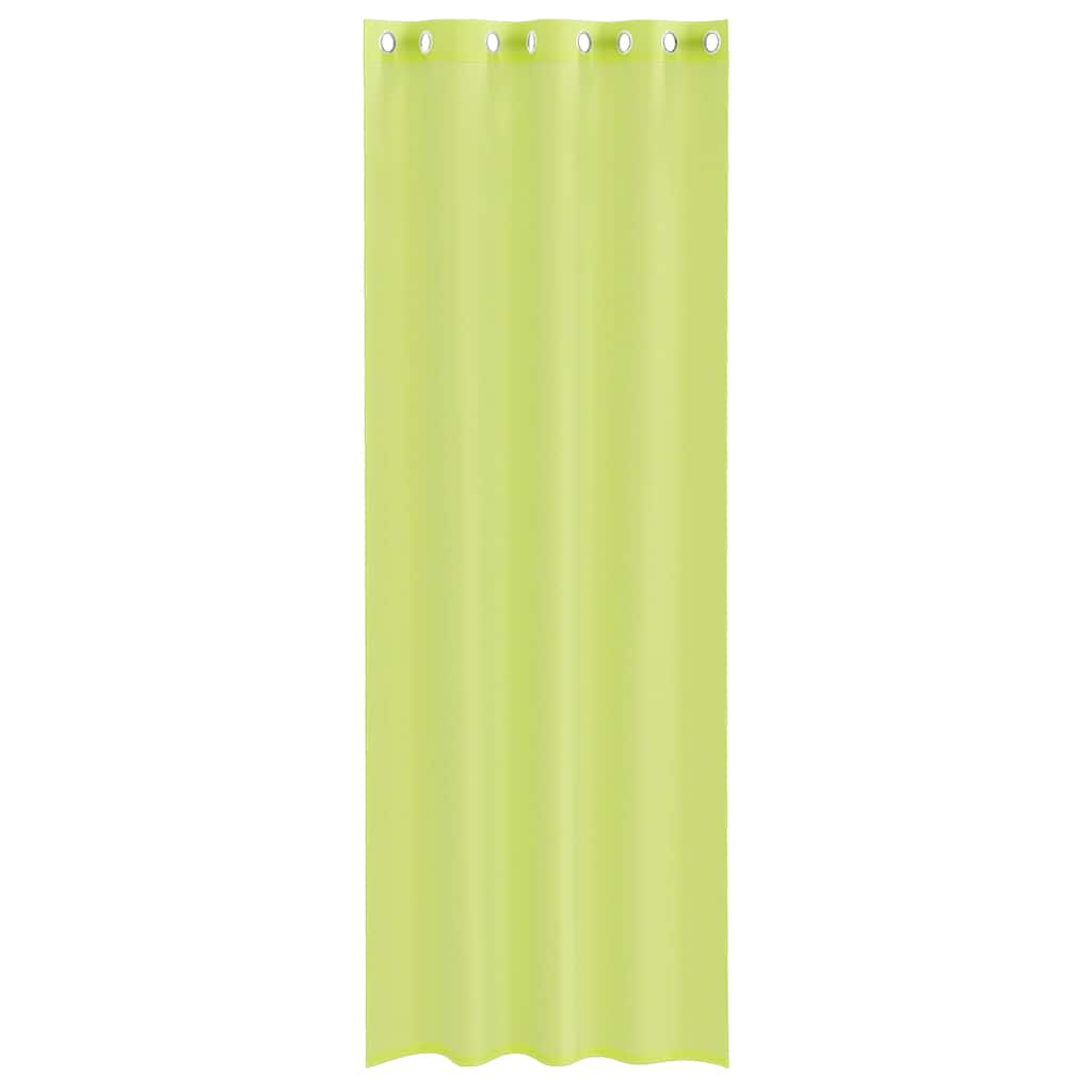 Gordijnen Voile met doorvoertules 2 st 140x260 cm appelgroen