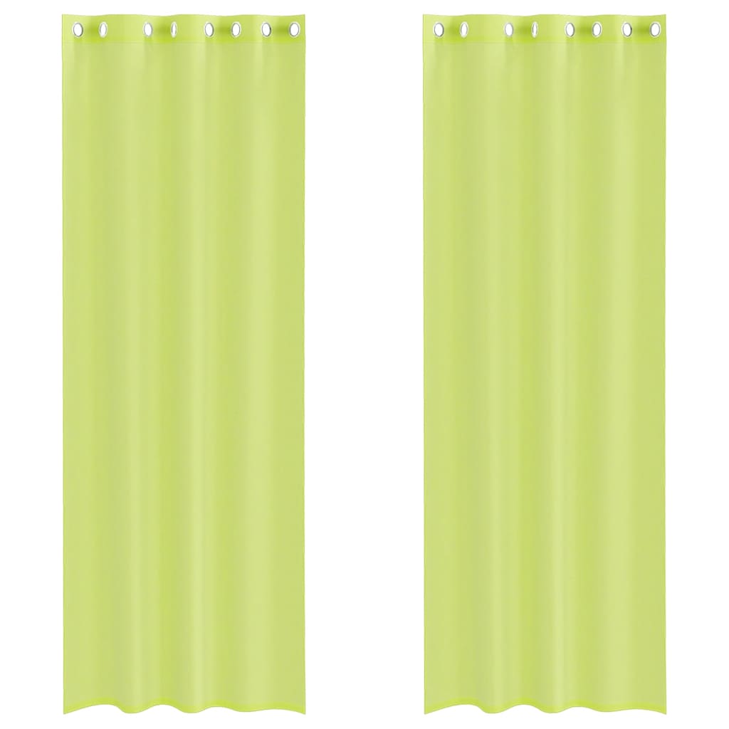 Voile Gordijnen met doorvoertules 2 st 140x300 cm appelgroen