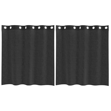 Gordijnen voile met doorvoertules 2 st 140x140 cm zwart