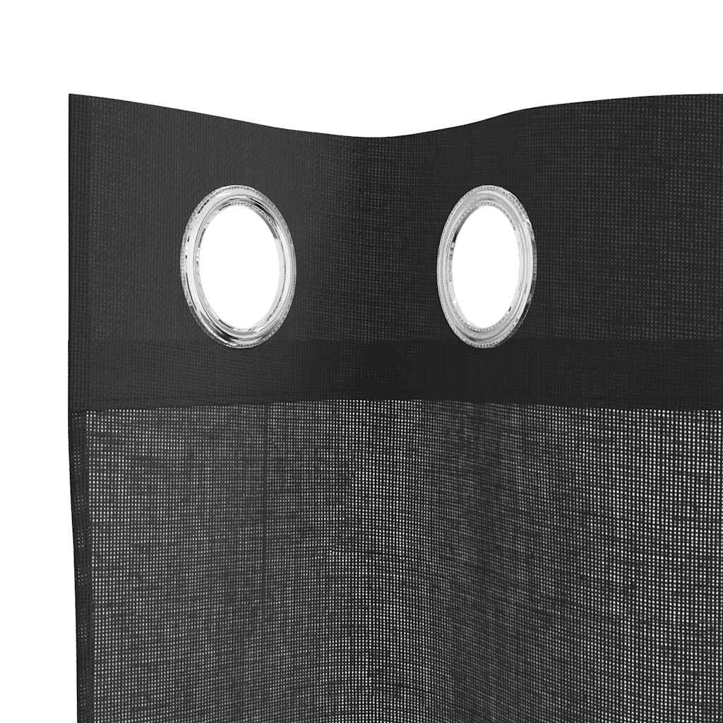 Gordijnen Voile met doorvoertules 2 st 140x175 cm zwart