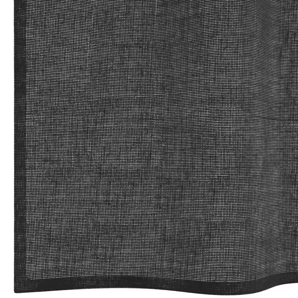 Gordijnen Voile met doorvoertules 2 st 140x175 cm zwart