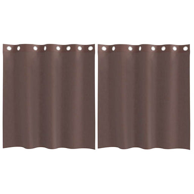 Gordijnen voile met doorvoertules 2 st 140x140 cm bruin