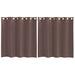Gordijnen voile met doorvoertules 2 st 140x140 cm bruin