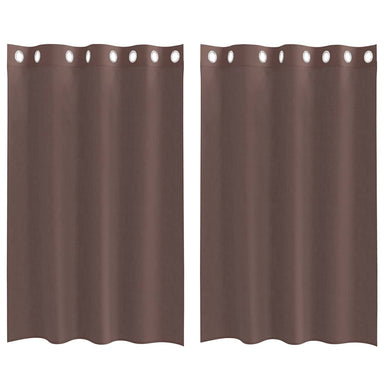 Gordijnen voile met doorvoertules 2 st 140x175 cm bruin