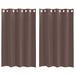 Gordijnen voile met doorvoertules 2 st 140x175 cm bruin