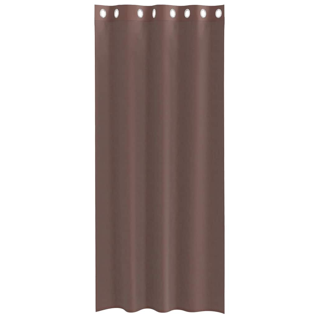 Gordijnen Voile met doorvoertules 2 st 140x245 cm bruin
