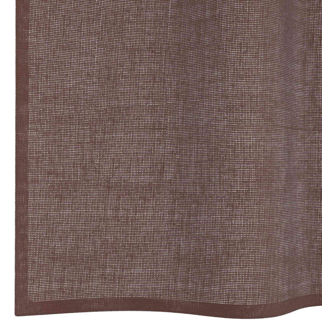 Gordijnen voile met doorvoertules 2 st 140x260 cm bruin