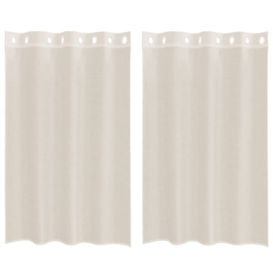 Gordijnen voile met doorvoertules 2 st 140x175 cm crèmekleurig