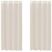 Gordijnen voile met doorvoertules 2 st 140x225 cm crèmekleurig