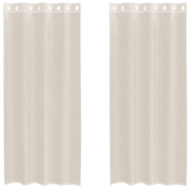 Gordijnen voile met doorvoertules 2 st 140x245 cm crèmekleurig