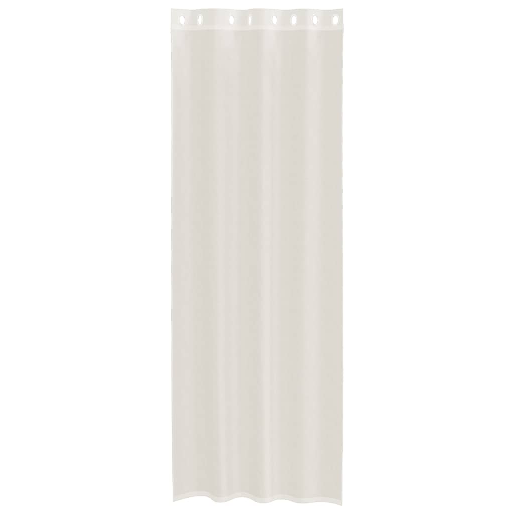 Gordijnen voile met doorvoertules 2 st 140x260 cm crèmekleurig