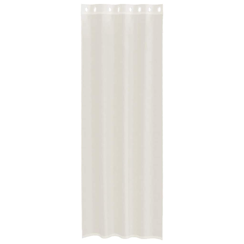 Gordijnen Voile met doorvoertules 2 st 140x300 cm crème