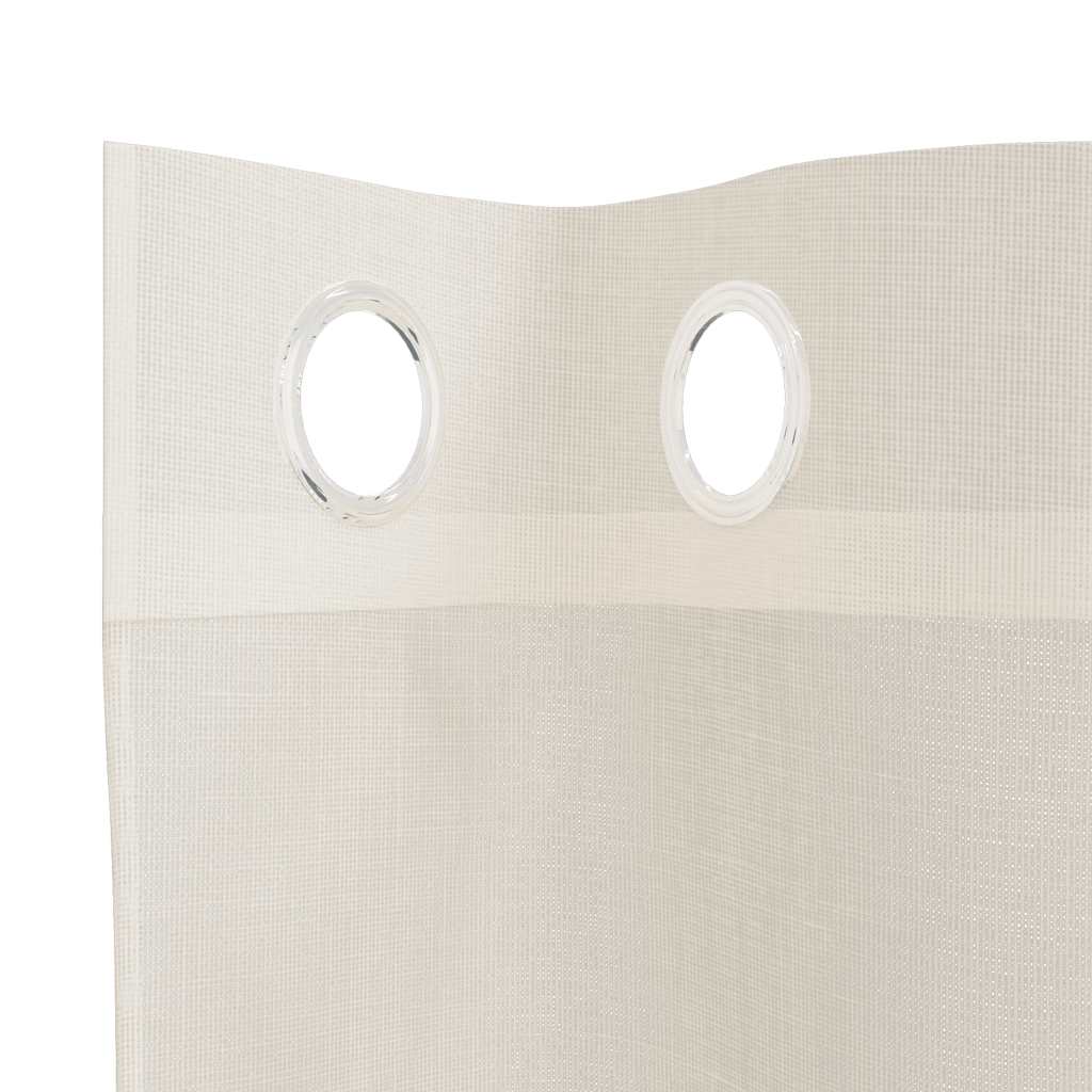 Gordijnen Voile met doorvoertules 2 st 140x300 cm crème