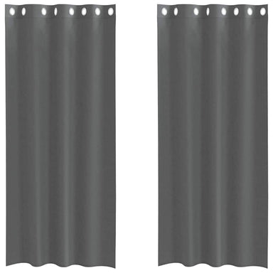 Gordijnen voile met doorvoertules 2 st 140x225 cm donkergrijs