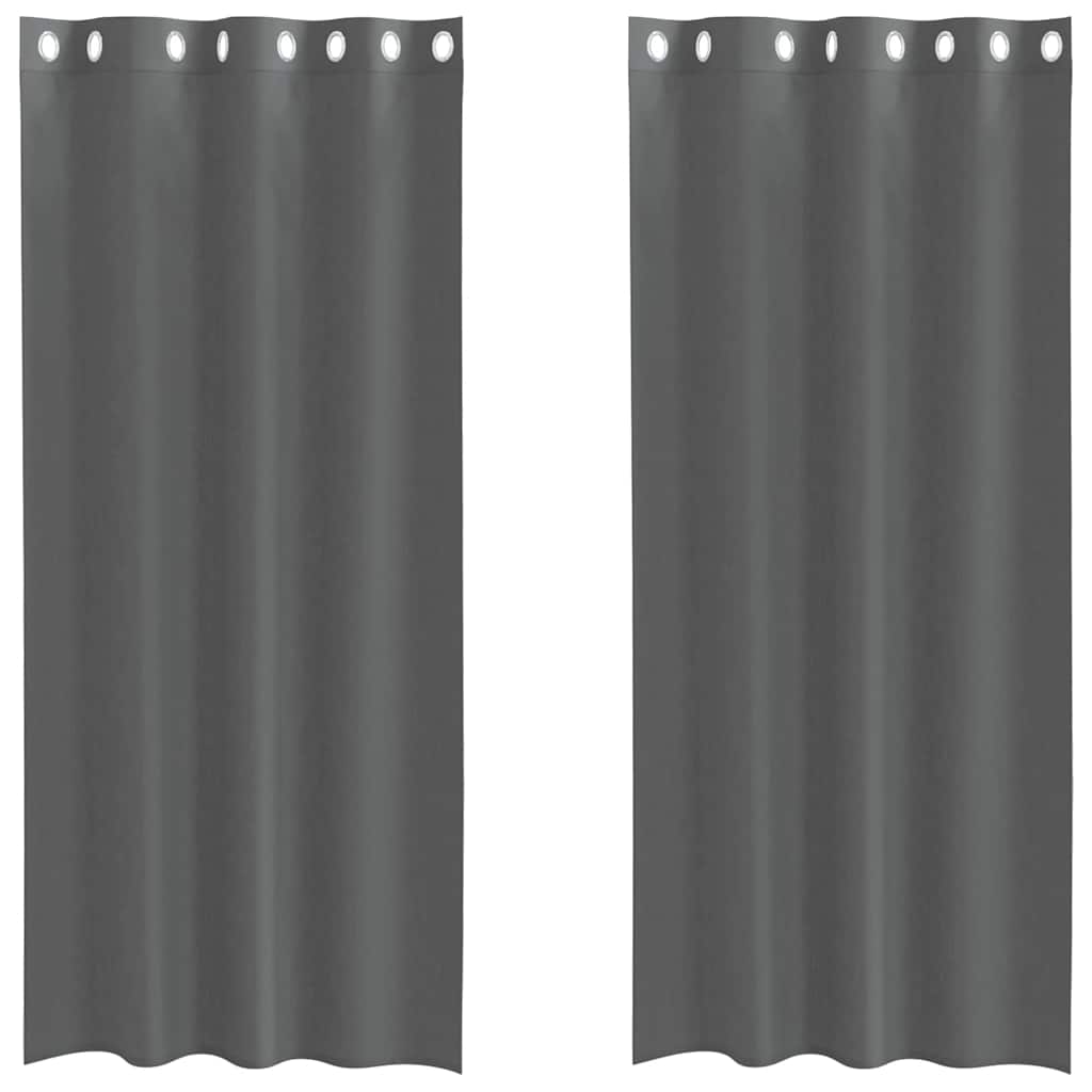 Gordijnen voile met doorvoertules 2 st 140x245 cm donkergrijs