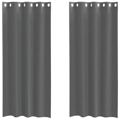 Gordijnen voile met doorvoertules 2 st 140x245 cm donkergrijs