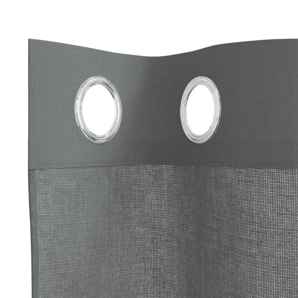 Gordijnen voile met doorvoertules 2 st 140x245 cm donkergrijs