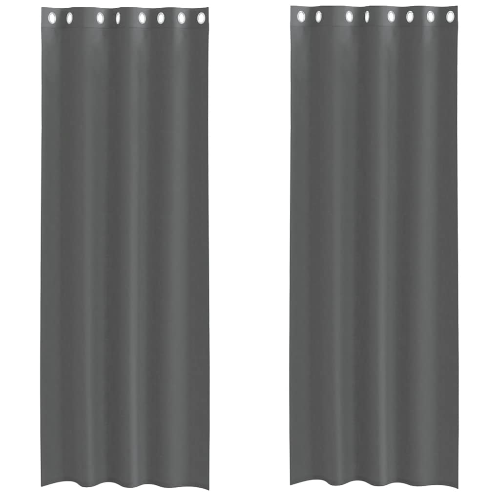 Gordijnen voile met doorvoertules 2 st 140x260 cm donkergrijs