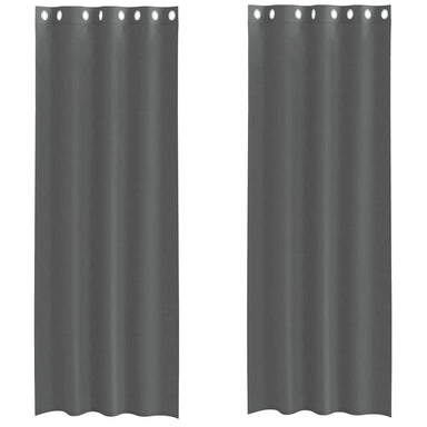 Gordijnen voile met doorvoertules 2 st 140x260 cm donkergrijs