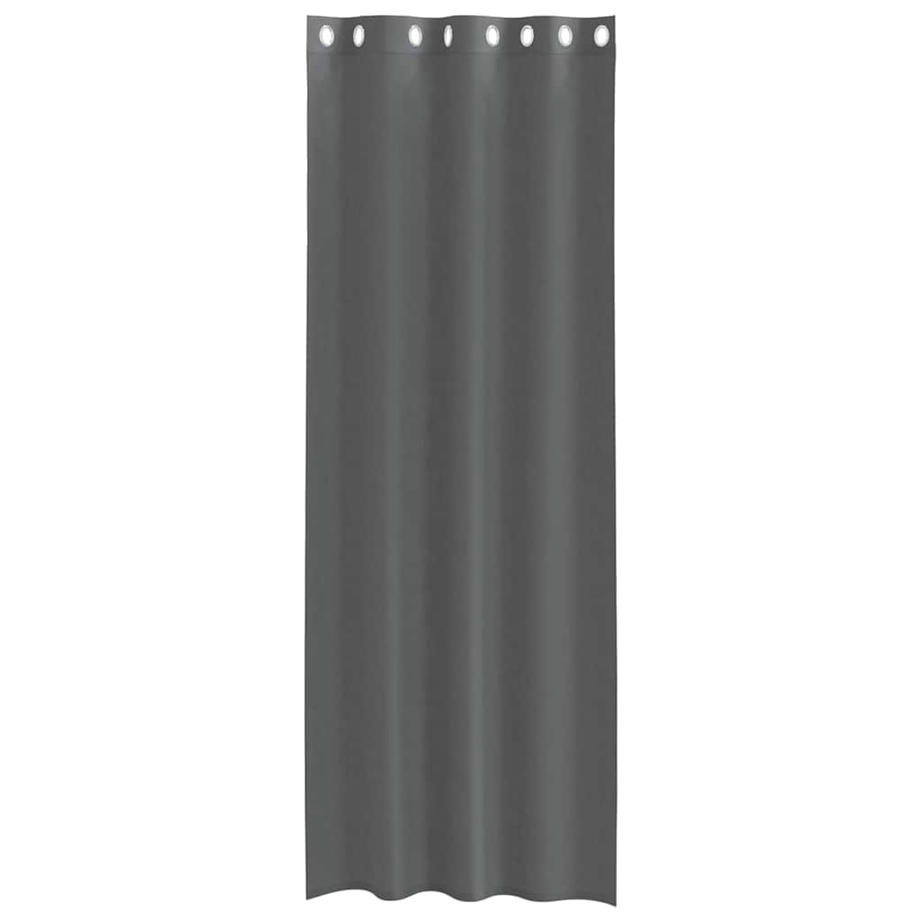 Gordijnen voile met doorvoertules 2 st 140x260 cm donkergrijs