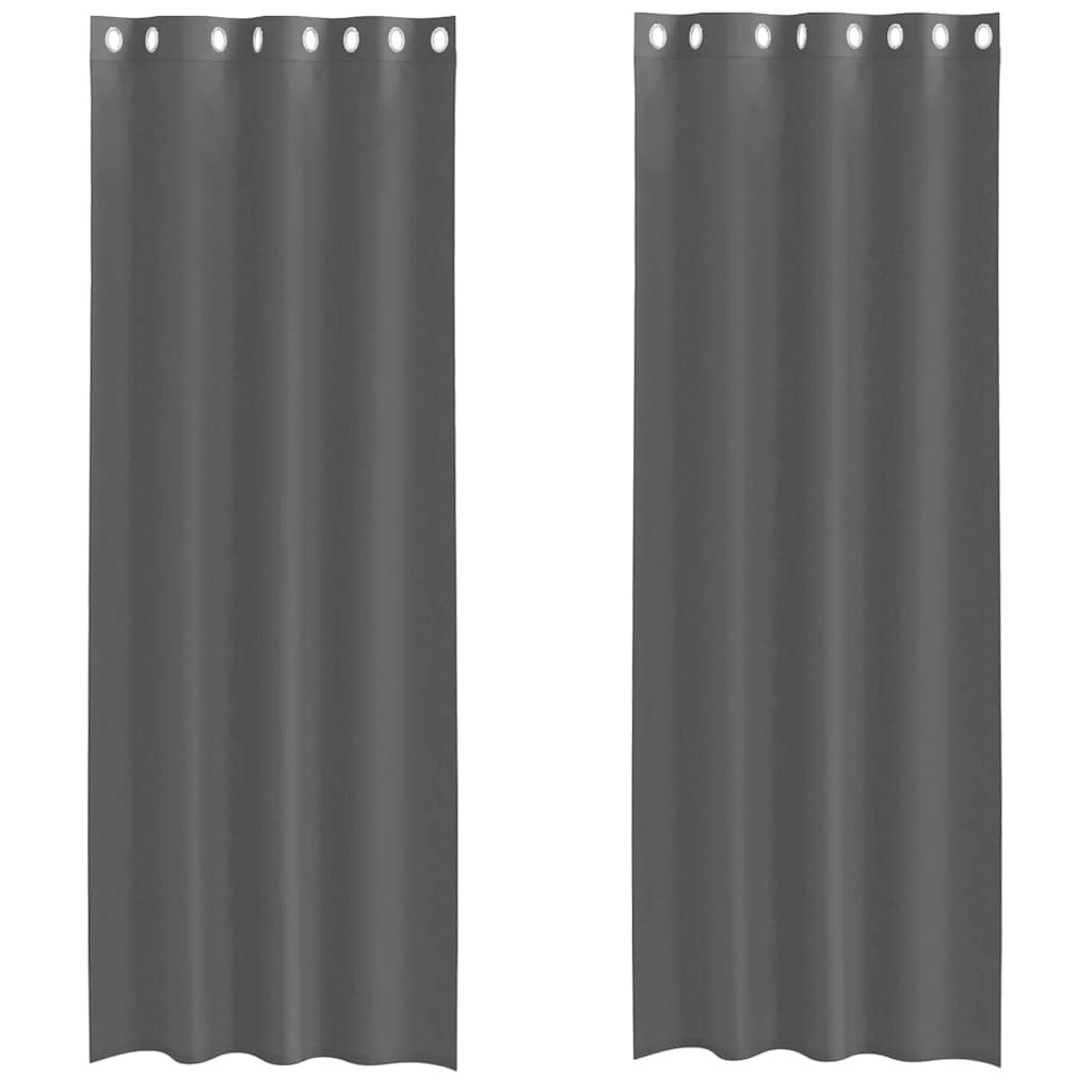 Gordijnen voile met doorvoertules 2 st 140x300 cm donkergrijs