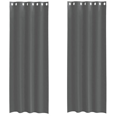 Gordijnen voile met doorvoertules 2 st 140x300 cm donkergrijs