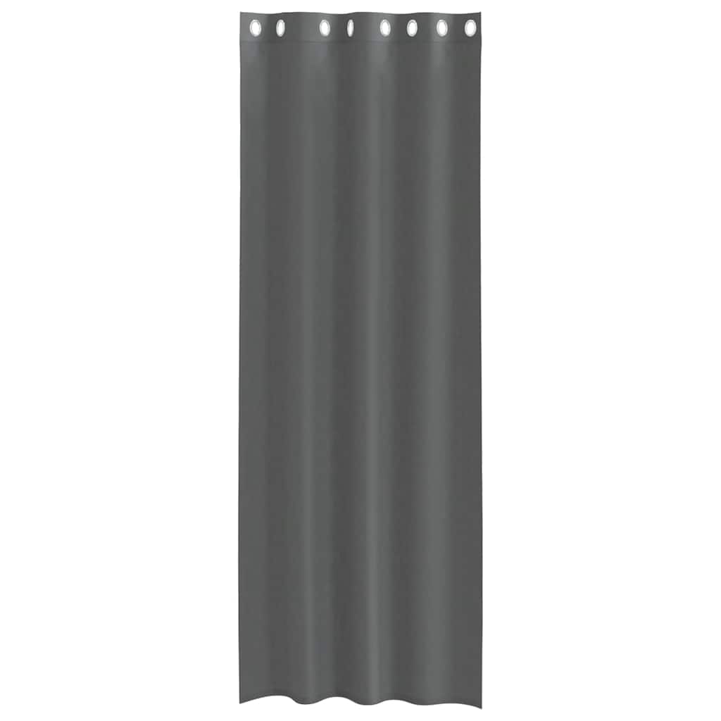 Gordijnen voile met doorvoertules 2 st 140x300 cm donkergrijs