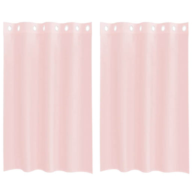 Gordijnen voile met doorvoertules 2 st 140x175 cm lichtroze