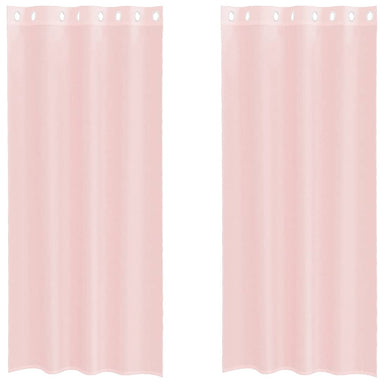 Gordijnen voile met doorvoertules 2 st 140x225 cm lichtroze