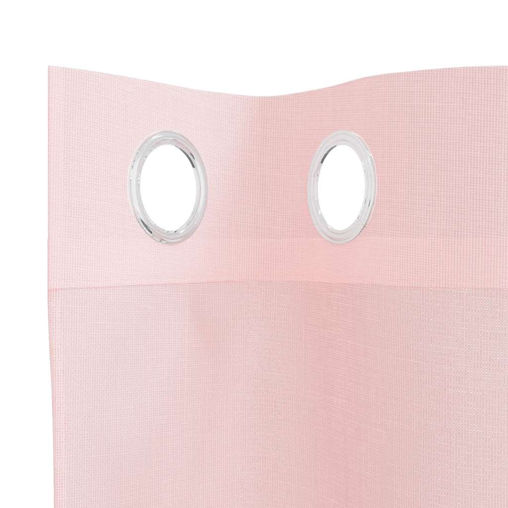 Gordijnen voile met doorvoertules 2 st 140x225 cm lichtroze