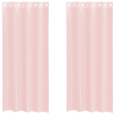 Gordijnen voile met doorvoertules 2 st 140x245 cm lichtroze