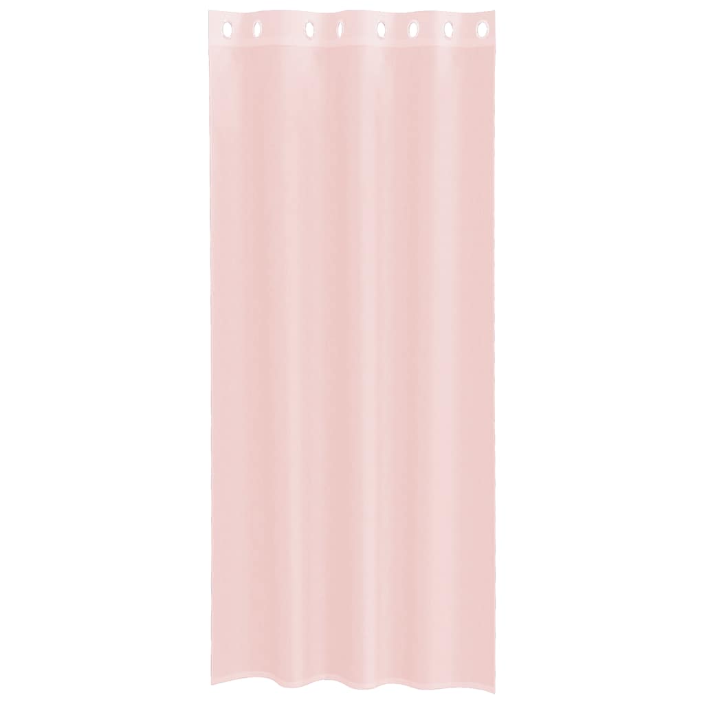 Gordijnen voile met doorvoertules 2 st 140x245 cm lichtroze